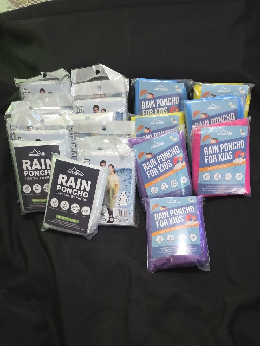 Adult And Kids Waterproof Rain Poncho- Never Used